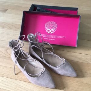Vince Camuto suede lace-up flats